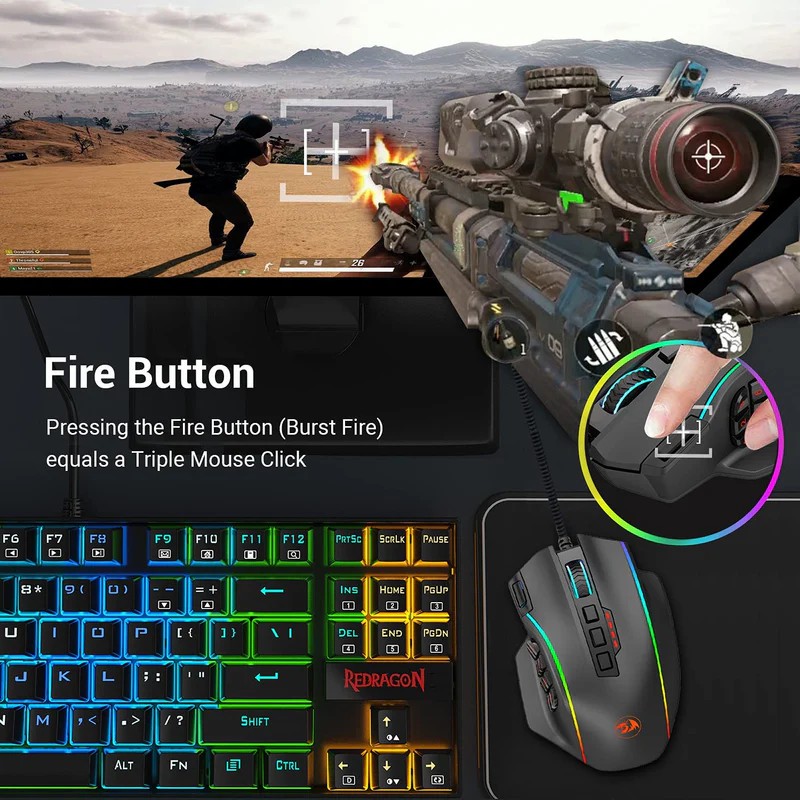 Redragon PERDITION 4 M901-K-2 Wired Gaming Mouse RGB with 19 Programmable Buttons 14 bf70d379799b3ed0b4550583749a6495