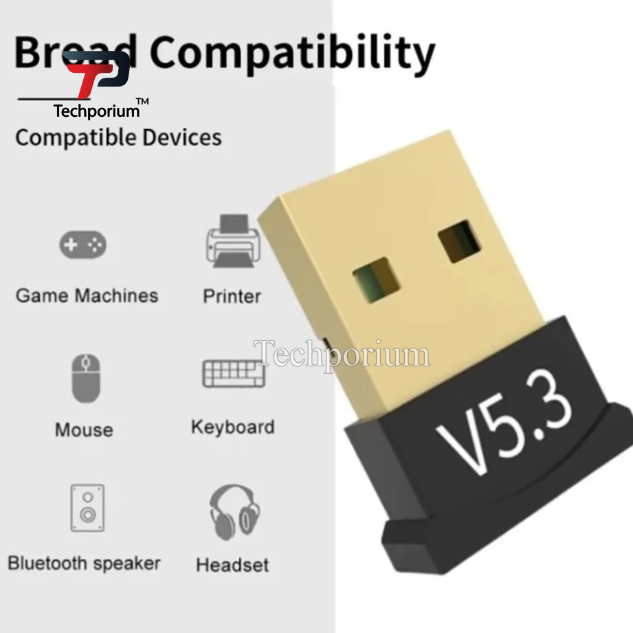 5.3 Bluetooth Dongle USB Car Bluetooth Music Receiver Bluetooth Adapter for PC Laptop Car Audio Audio Receiver Transmitter HD Sound Bluetooth Adapter AUX Receiver