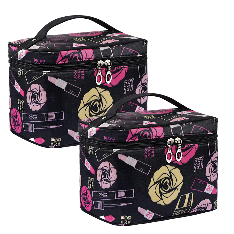 Women Portable Cosmetic Bag Cute Makeup Travel Case Multifunctional Make up Bag, Toiletry Bag Travel Bags for Women Girls (Flaming Lips)