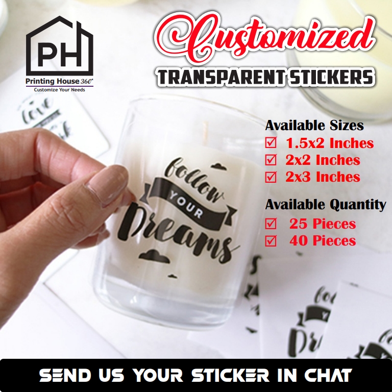 Customize Transparent Stickers - Custom Logos - Design Your Own Transparent Stickers - Personalized Bottle Transparent Stickers For Branding Your Business (Qty: 25/40 Pieces)