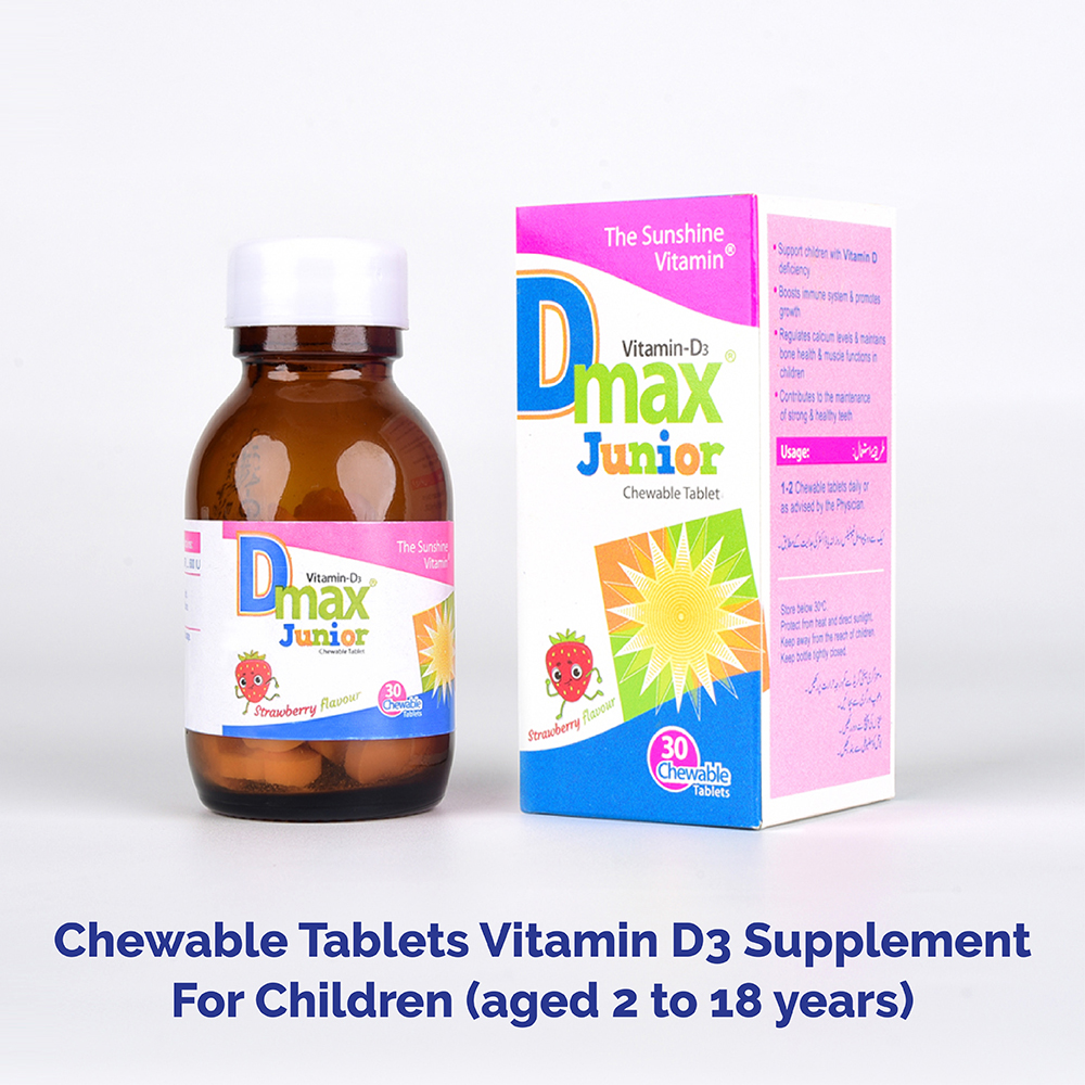MATRIX PHARMA Dmax® Junior Chewable Vitamin D3 Tablets for Children (600 IU) - 30 Tablets - Matrix Pharma price in Pakistan