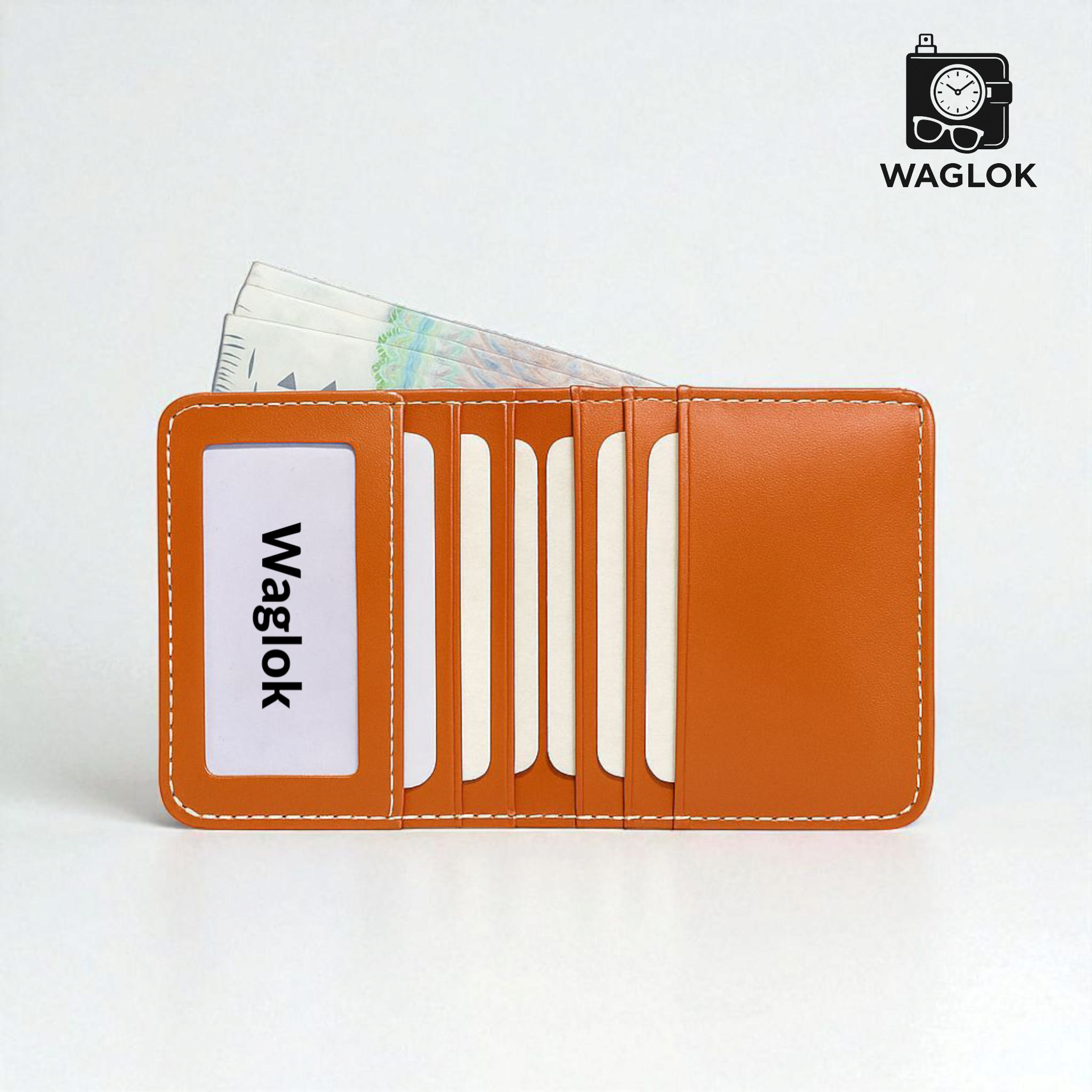Fashion Slim Wallet, Poma Soft Leather Card Holder, Best Quality Purse For Cash & Cards - 6 Card Slots, 1 Cash Pocket & 1 Window Card Slot