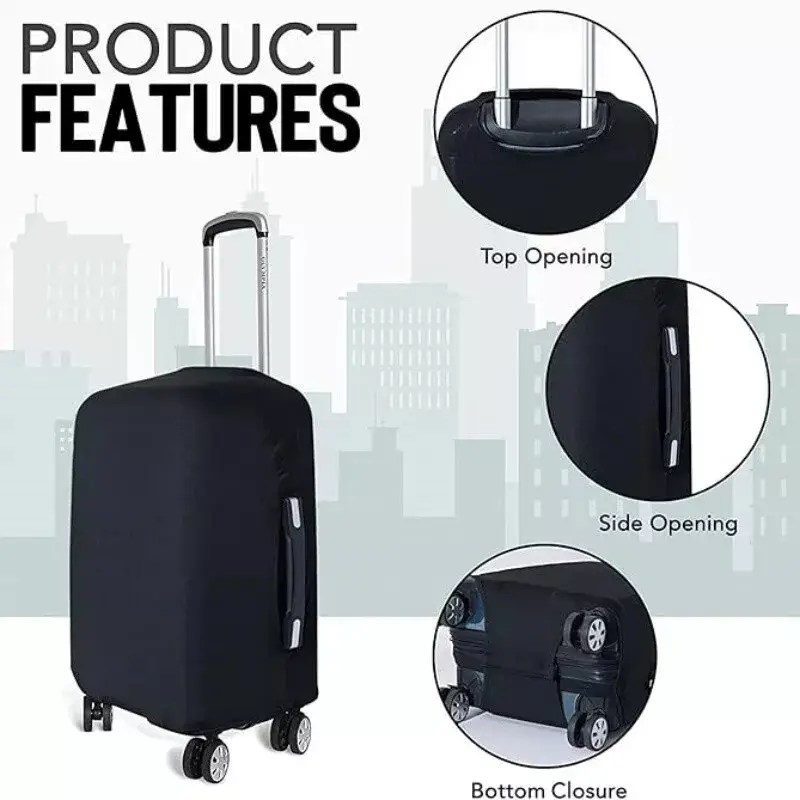 Luggage Covers - Washable, Anti-Scratch Suitcase Protectors with Adjustable Straps Durable Polyester Material, Suitcase Cover | Sleek Suitcase Cover | Elastic Design, Luggage for Travel