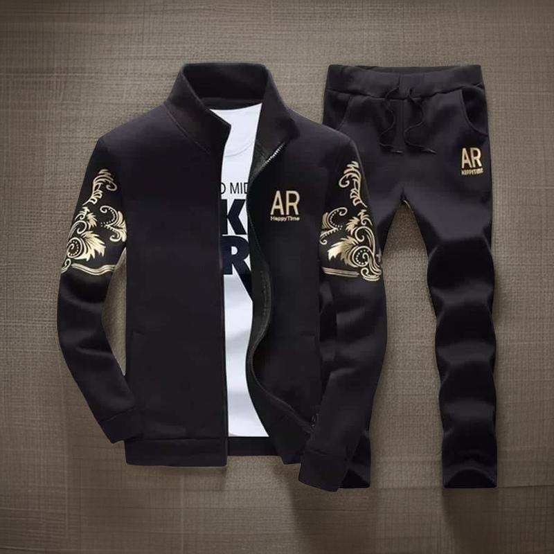 Mens Fleece Winter Tracksuit For Mens 2pcs