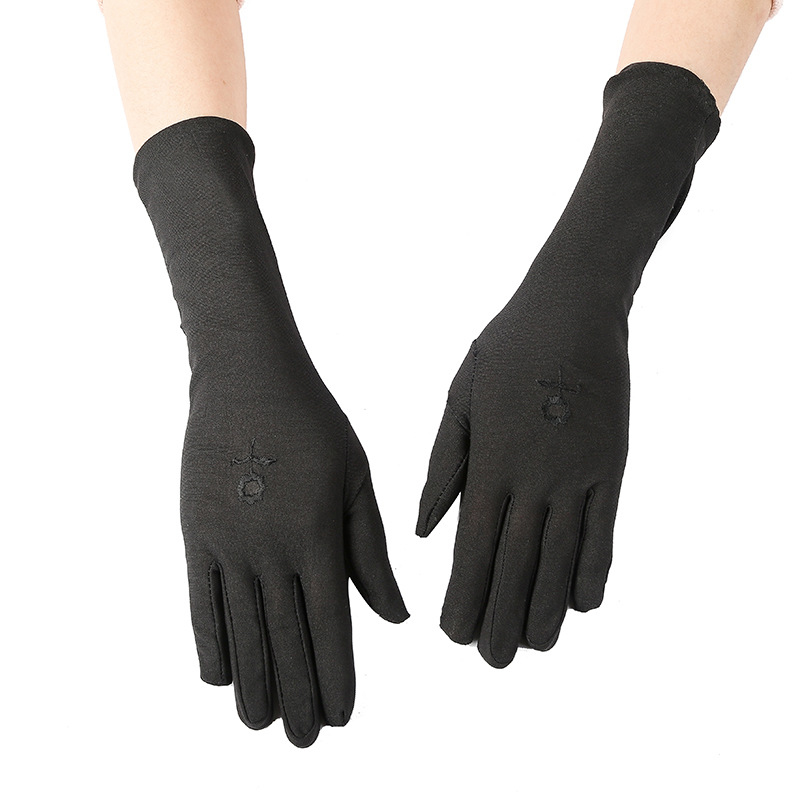 Summer Sunscreen Ice Silk Mittens - Non-Slip Lace Gloves, 8x30cm