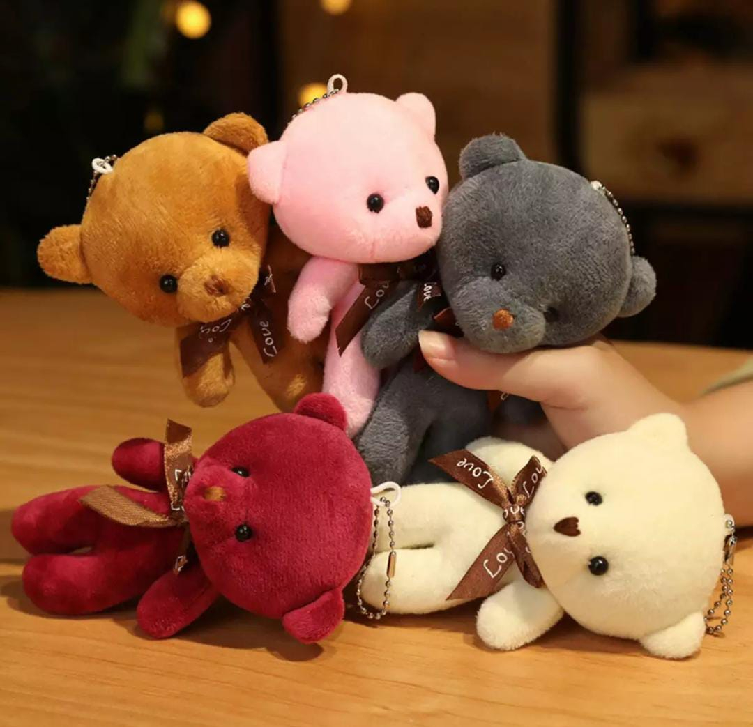 Stuffed Animal Bear Pendant Plush Teddy Bear Key-chains Plush Teddy Bear Keychain – Soft Stuffed Animal Pendant for Gifts, Bags & Phones