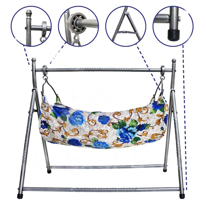 Baby cradle swing Foldable Iron Rod Cradle Swing With Mosquito Net Complete Set