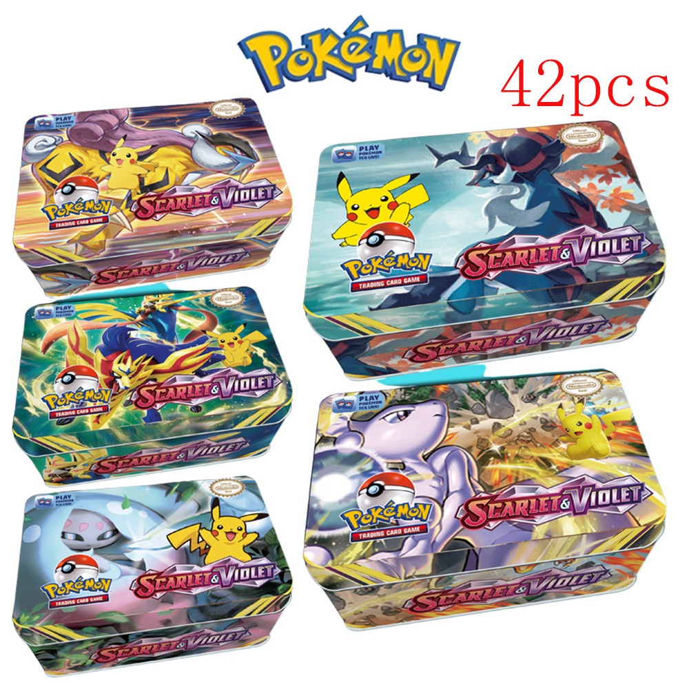 New TEMPORAL FORCES Pokemon cards Iron Box 42 Card Battle Game Hobby Collectibles Game Collection Anime Children's Cards