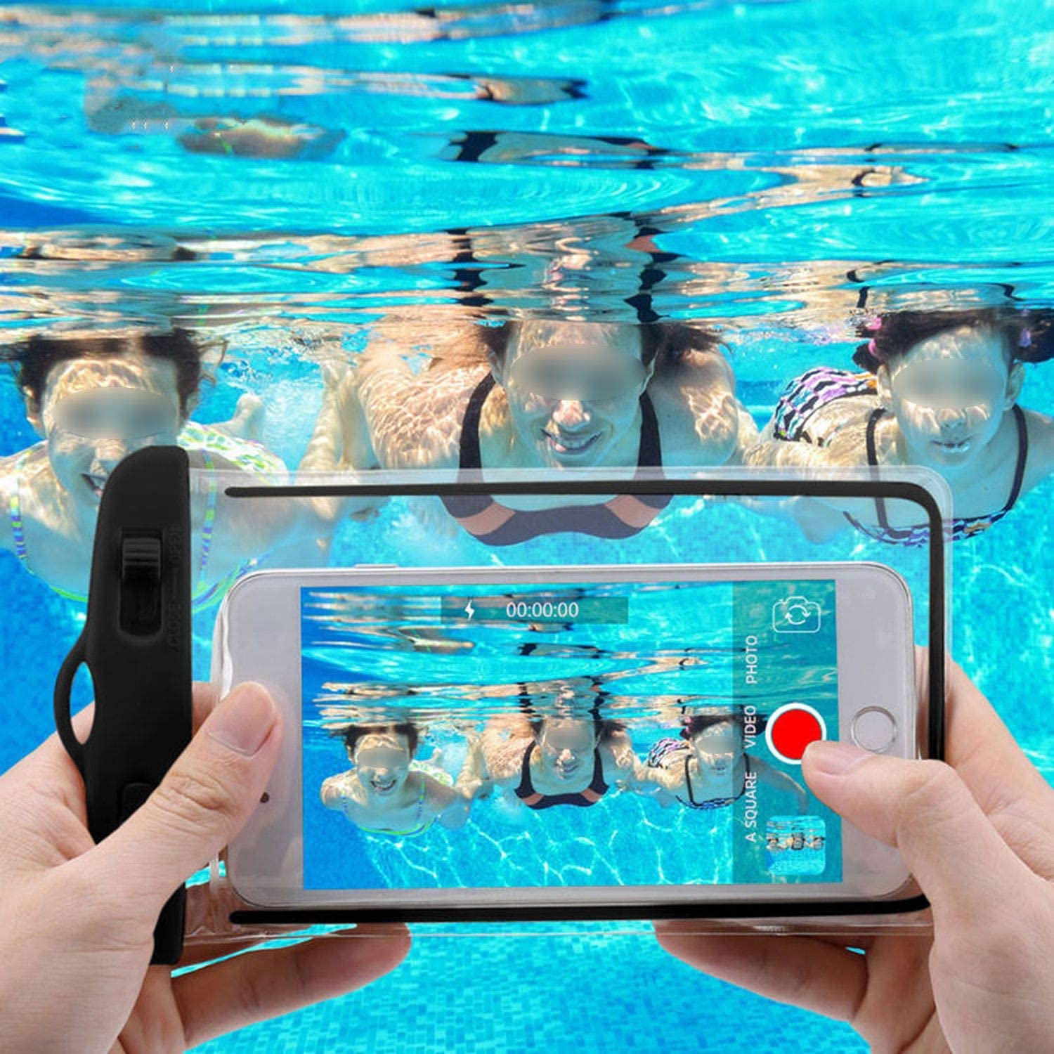 Universal Transparent Waterproof Mobile Pouch Secure Case for Beach, Swimming & Rain