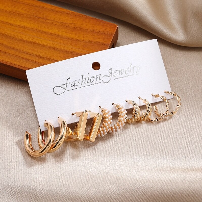 10-Piece Women’s Earrings Set – Butterfly Hollow, Plated Dangle, Tassel, Vintage Pearl & Twist Hoop Styles