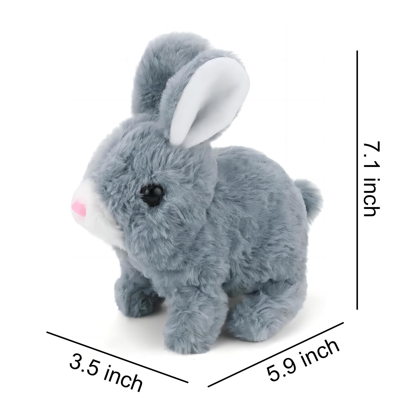Electric Plush Rabbit / Walking Rabbit Stuffed Bunny Interactive Soft Bunny Toy Mumble Walking & Sound Baby Educational Simulation Kid - Electric Walking Rabbit Toy - 4 Different Colors - Music & Sound - Best Gift For Toys Kids & Babies
