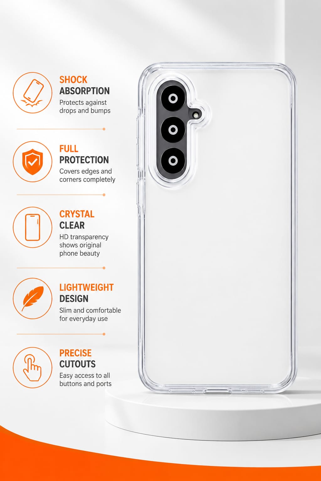 Samsung A16 Transparent Silicon Back Cover