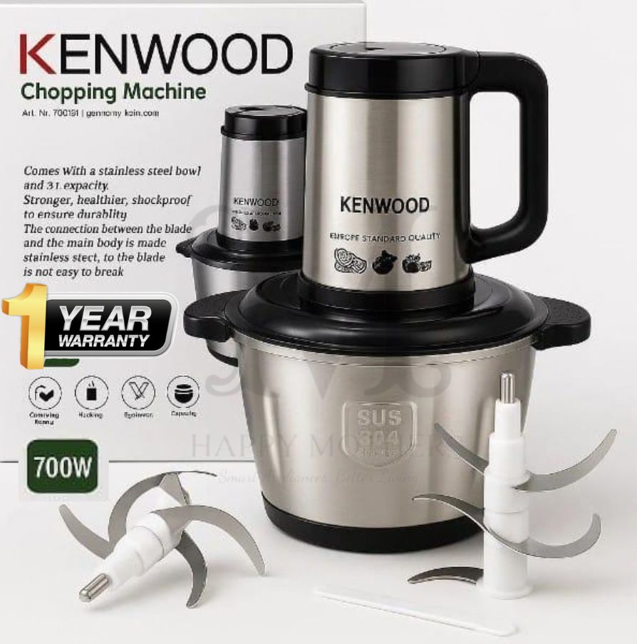 Premium - Quality Multi-Function Food Processor 3L & 5L Capacity - Stainless steel bowl with 3-Speed Control 4-Sharp Blade - Meat Chopper - Professional Meat Qeema Grinder Mixer Machine & Hand Blender - Household Electric Food Grinder - Kitchen Appliances