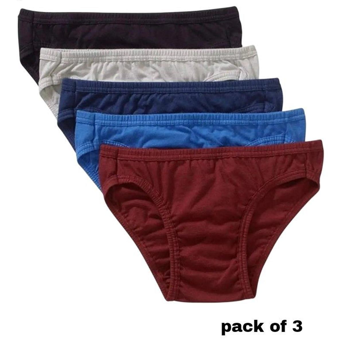 Pack Of 3 Men Underwear Random -  Multicolours Cotton Boys  Breathable Underwear Pants Shorts - Stay Comfortable