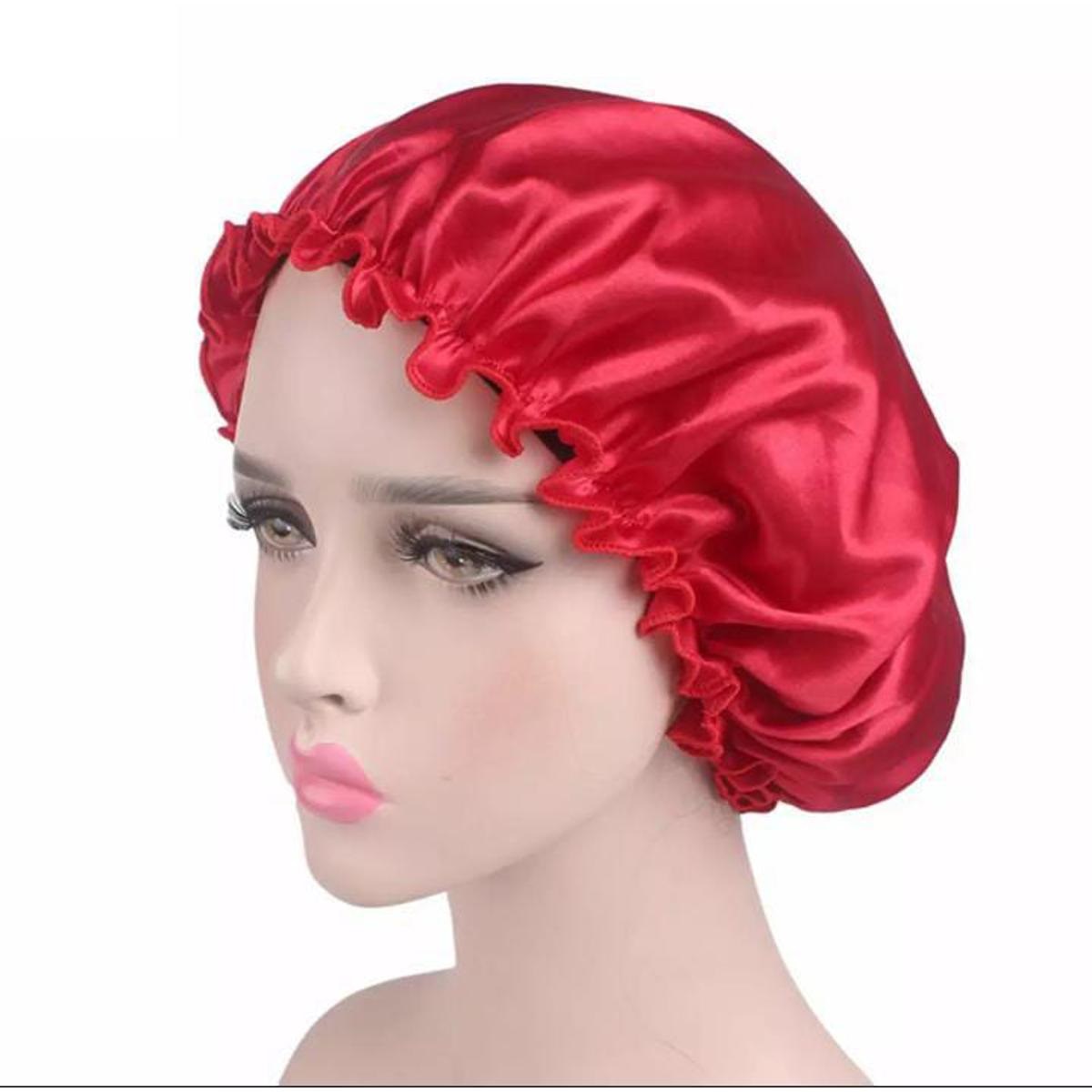 Pack of 1 Luxury Silk Satin Night Sleep Cap Hair Bonnet Hat Head Cover Wide Band Adjust Elastic for girl