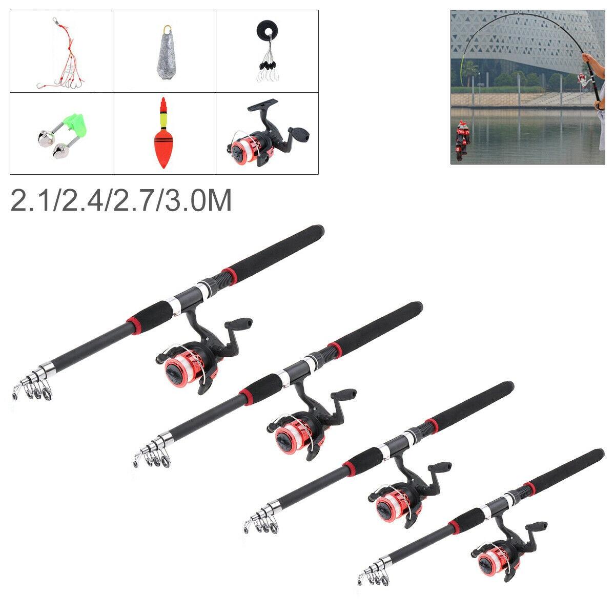 Telescopic Spinning Fishing Rod and Reel Combos Full Kit Fishing