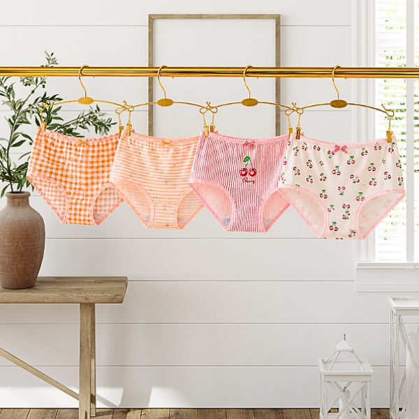 100% Cotton Panties for summer– Soft Breathable Floral & Cherry Print Underwear with Bow (M-XL)