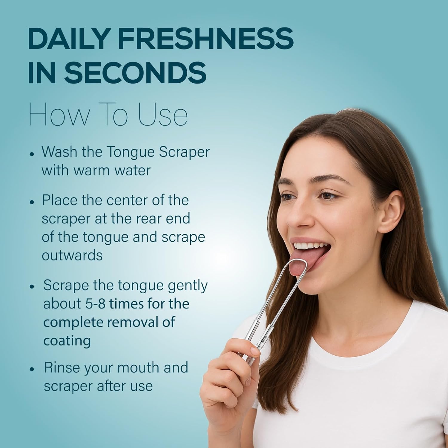 OCBA Tongue Cleaner For Fresh Breath & Oral Hygiene Tongue Scraper Premium Stainless Steel Tongue Brush For Men & Women