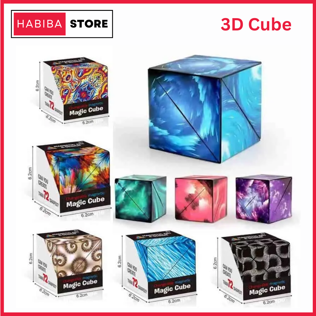 3D Geometric Brain Teaser Cube | Magnetic Rubiks Cube Infinity Changeable into 72 Shapes