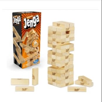 51 PCS Hasbro Gaming Jenga Tower Wooden Blocks Game - Wooden Toy