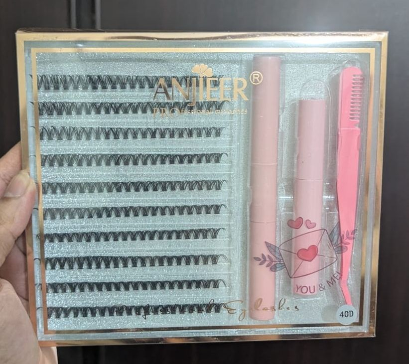 DIY Eyelash Extension Kit | Lash Cluster Kit with Waterproof Strong Hold Bond & Seal, Remover and Tweezers (200 Clusters)