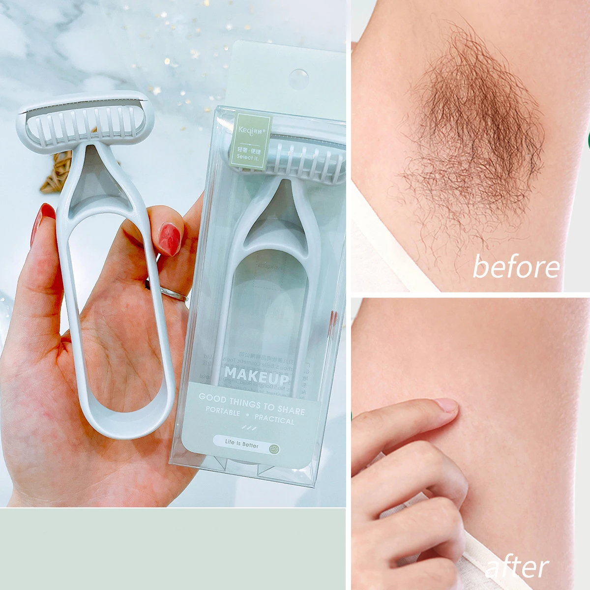 Painless Physical Epilator Body Hair Razor Safe Portable Hair Trimmer Reusable Easy Cleaning Shaving Hair Remover Beauty Tools