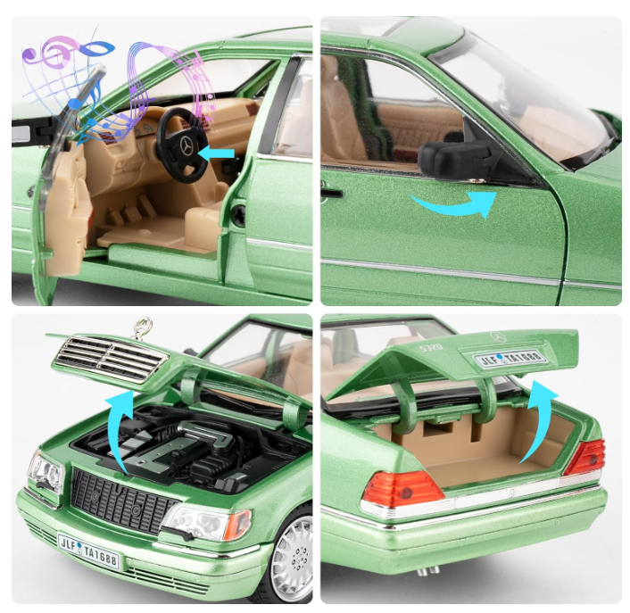 1:24 Scale Mercedes-Benz W140 320SEL Diecast Model Car – Premium Collectible with Detailed Interior & Opening Parts view 5