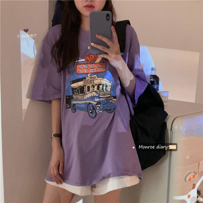 Oversized tee graphic tee Cartoon 