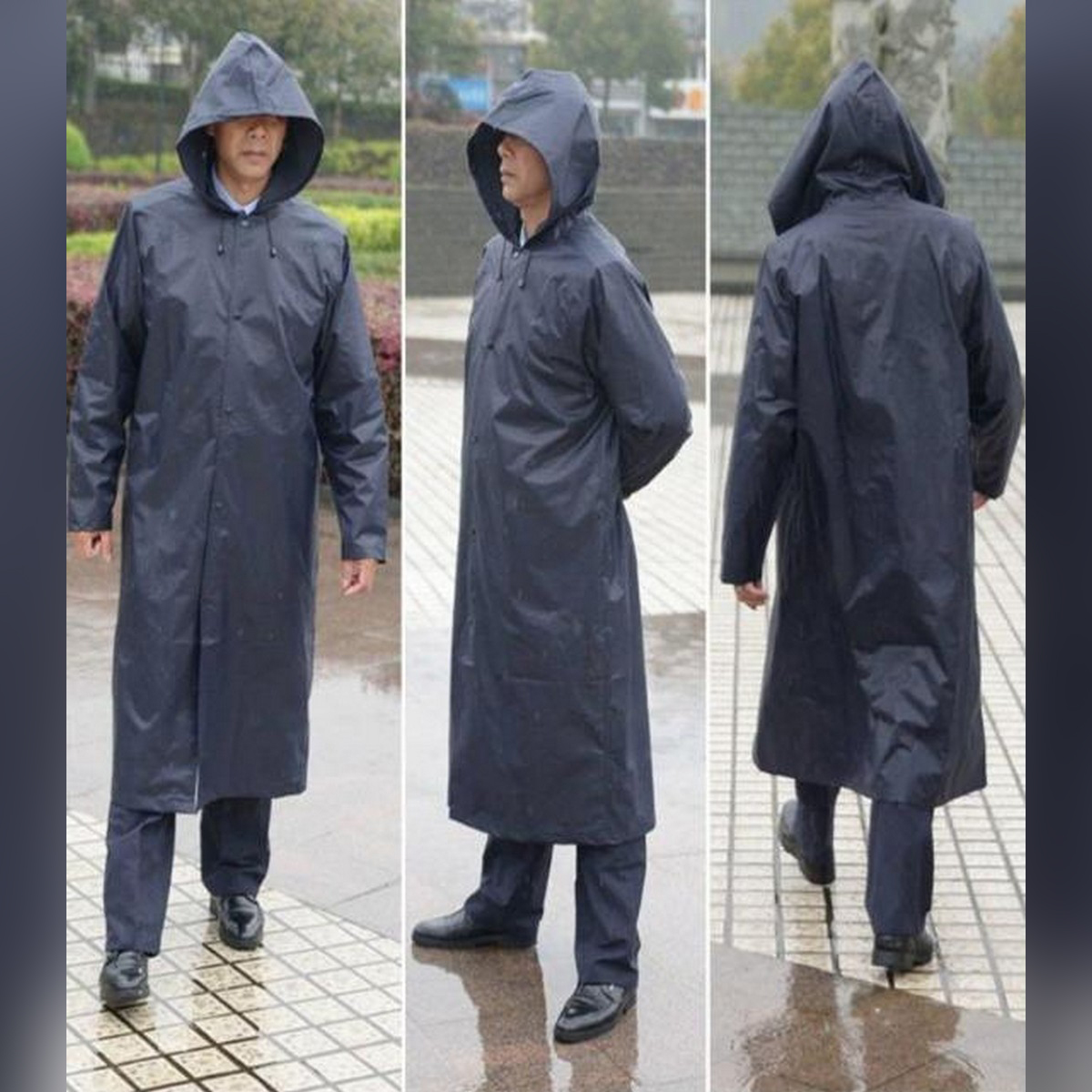 black long rain jacket