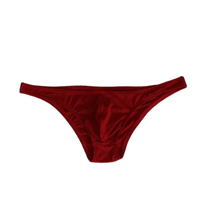 Lingerie Striped Panties Thongs Briefs Men Underwear Stretchy Striped Ice  Silk `