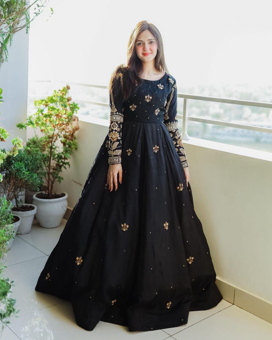 Elegant Heavy Embroidered Maxi Dress for Women 2-Piece - Fancy Wedding Dresses for Women