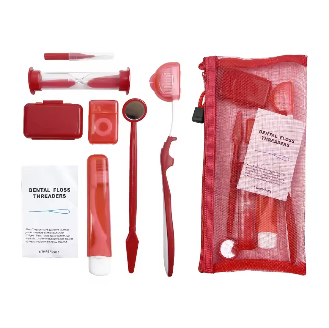 Braces Cleaning Kit for Teeth, Portable Orthodontic Hygiene Kit, Oral Care Dental Travel Kit, Interdental Brush Dental Wax Dental Floss Toothbrush.