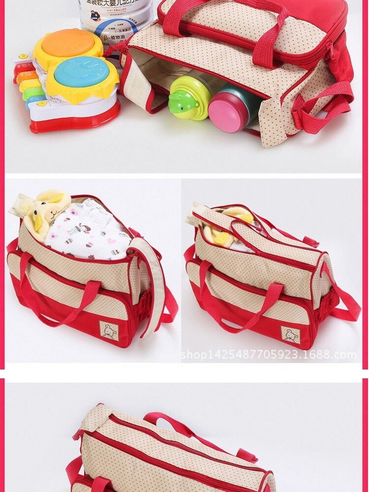 Diaper Baby Bag with changing Mat 5 pcs