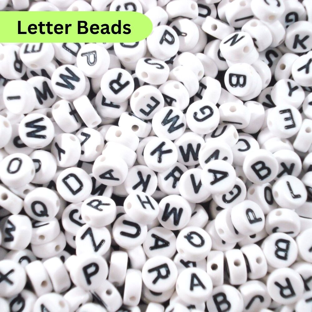 26/50/100/150/500 letters jewelry making alphabets Mix alphabets round beads ideal for arts and crafts jewelry making and bracelets jewelry making accessories jewelry making kit Alphabet Beads Flat Round White Letter Beads By - SAMS Collection