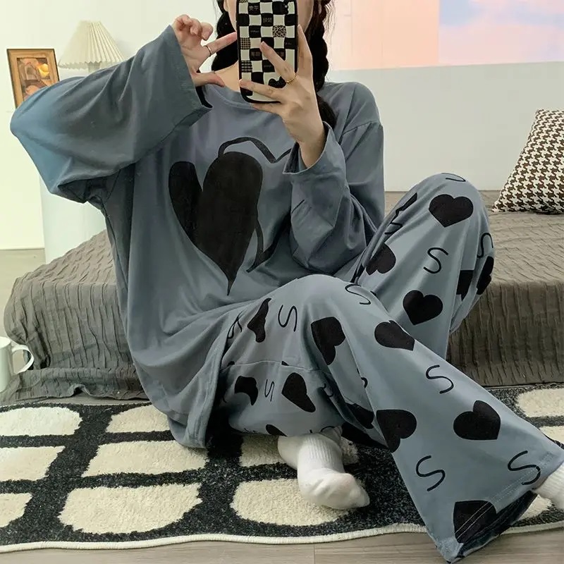 Full Sleeves Cotton Jersey Pajama Set for Women & Girls – Soft T-Shirt & Trouser Nightwear Summer Sleepwear Loungewear Printed Lounge Wear for Home, Sleep & Casual Use – Soft Breathable Fabric – Round Neck Tee with Matching Trousers