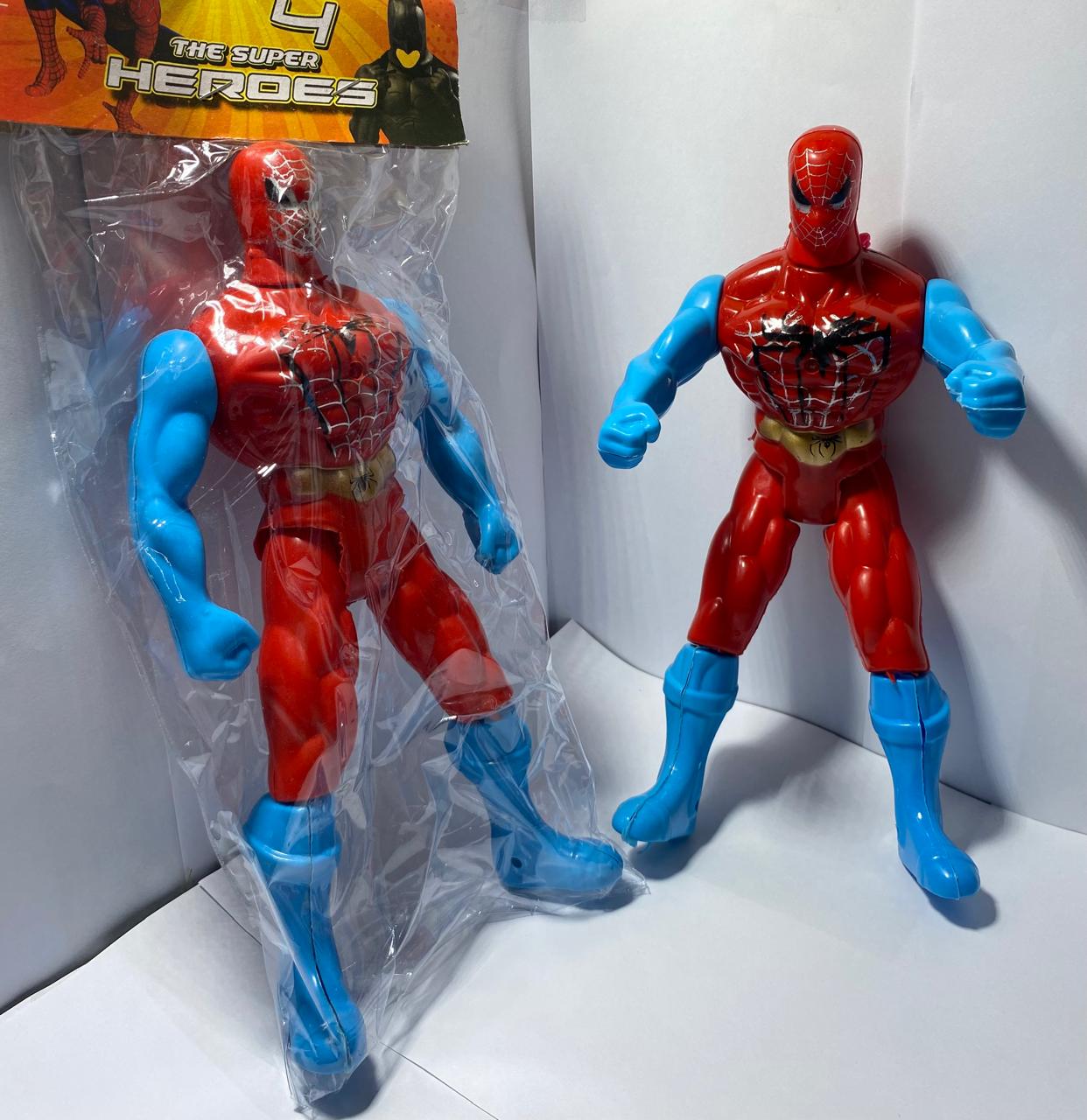 Spiderman Superhero Action Figure Toy Set Super Hero Spider Action Figure Toy with Light – Flashing Light Superhero Toy for Kids (Red & Blue) Available At Sheharyar Online Store