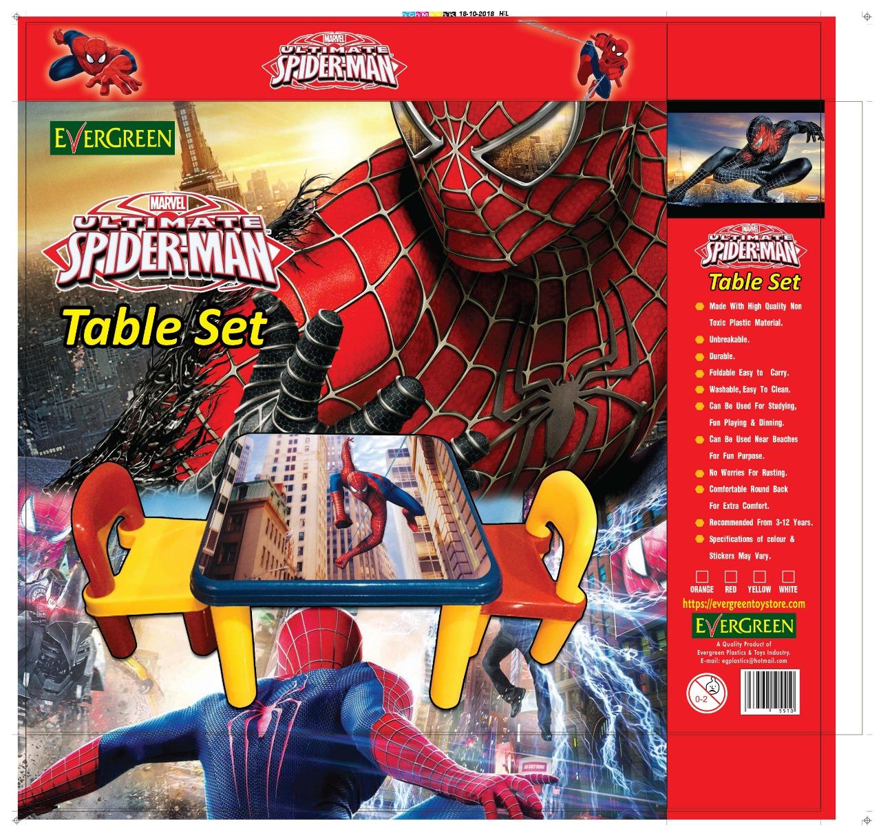 spiderman table chair