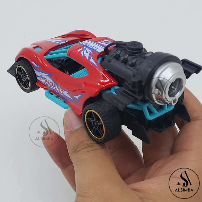Super Speed Racing Rock Monster Smoke Spray Function Pull Back Diecast Metal Model Car For Kids Size 5 Inches