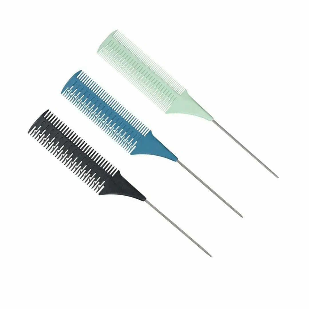 Hair Weaving Highlighting Foiling Salon Dyeing Comb Set of 3