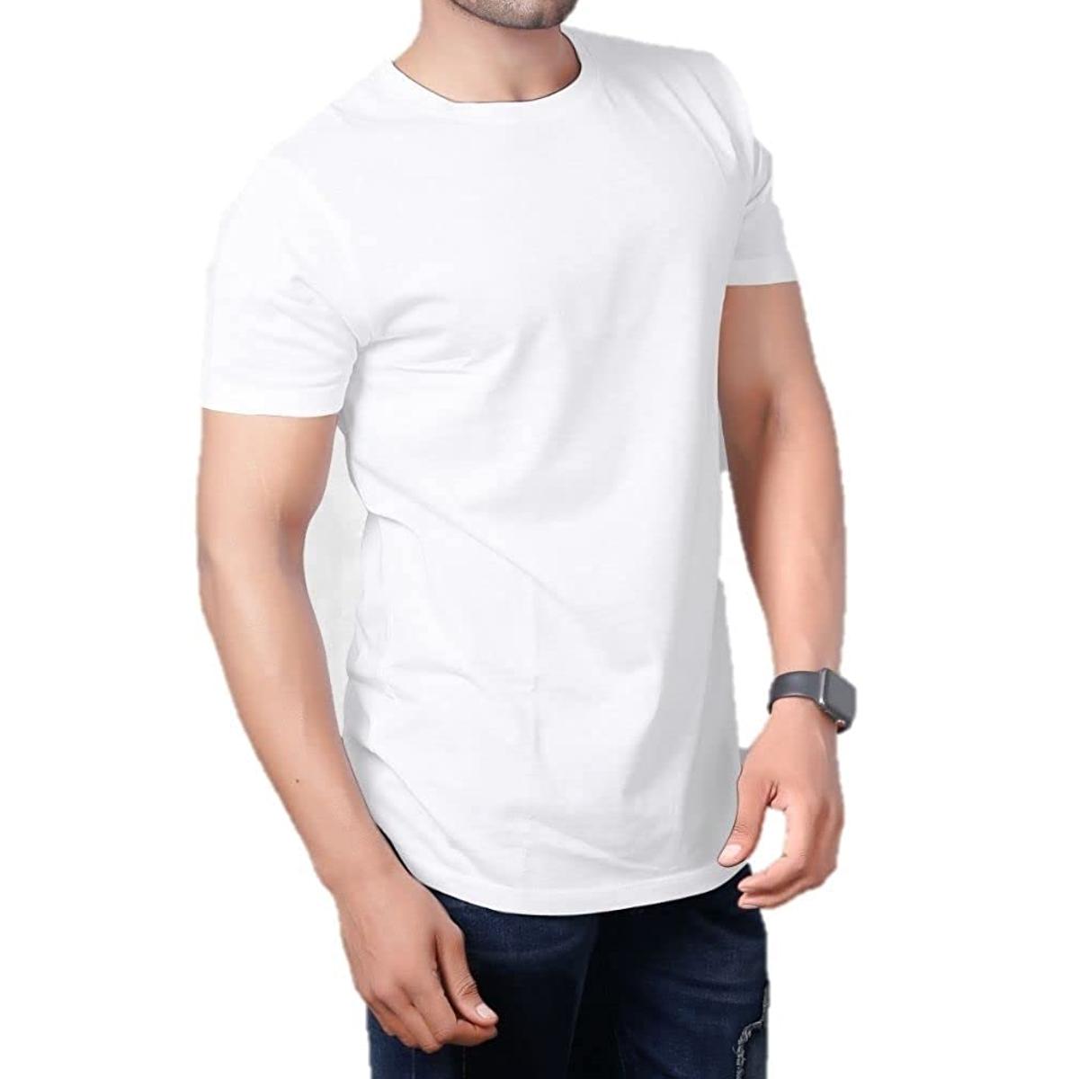 White T-Shirt Round Neck For Men Summer Collection