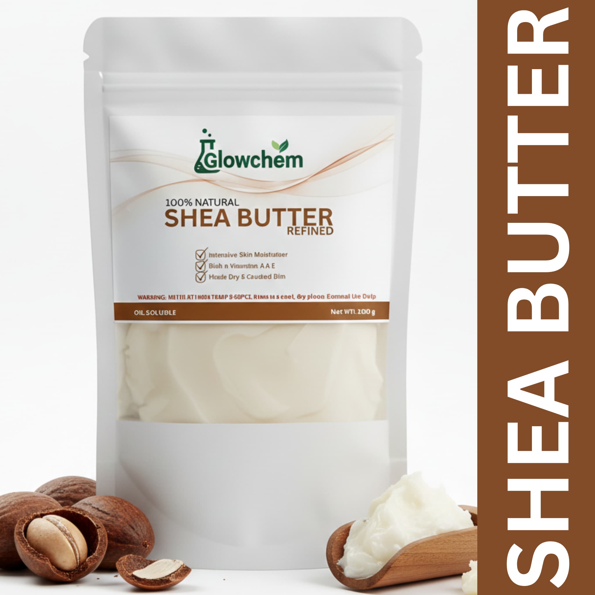 Shea Butter (Refined White) – 100% Pure Raw Material for DIY Body Butter, Lotions, Lip Balm & Soap Making (Odorless & Moisturizing) Available sizes (50g, 100g and 250g)