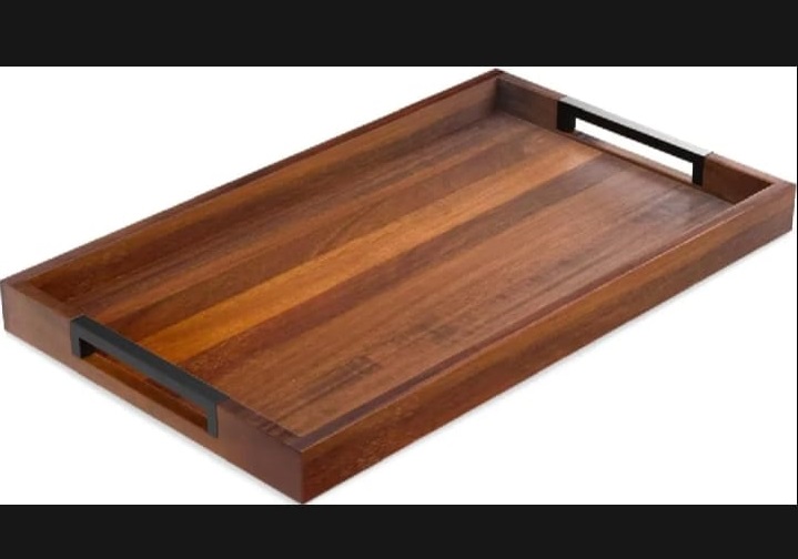 Wood Tea Table, Coffee Table Tray, Rectangle Design Gageds Mall Pakistan-Brown