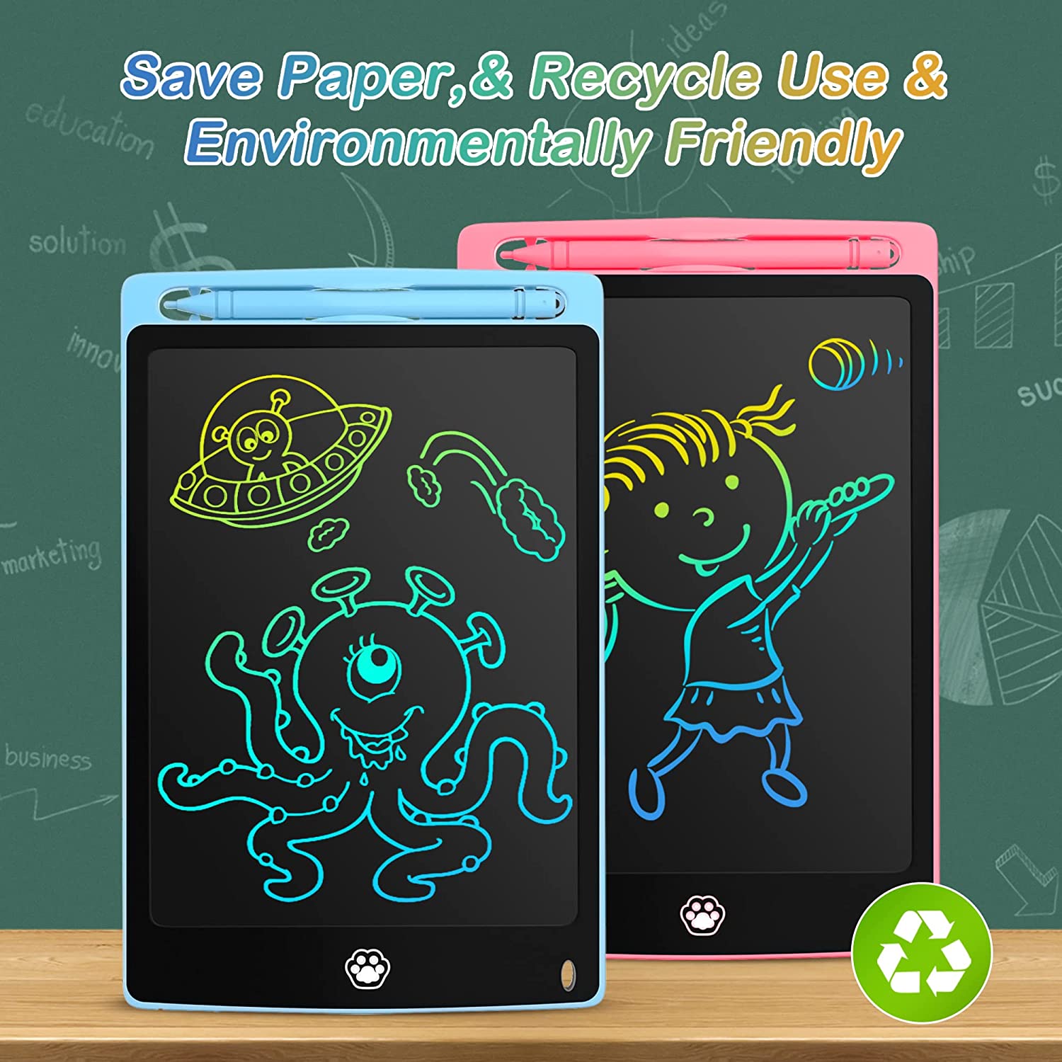 LCD WRITING TABLET DIGITAL PAD ERASABLE NOTEBOOK 12 INCH, 8.5 INCH & 6.5 INCH COLORFUL