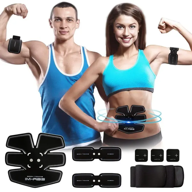 ORIGINAL IMATE Abs Trainer Electronic Muscle Stimu-lator Portable Abdominal  Toning Belt Core Training Body Fitness Training Machine Waist Trainer Gym  Workout And Home Fitness Apparatus For Men and Women (USB Chargable)