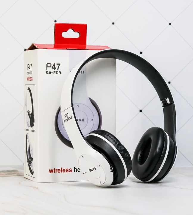 P47 Wireless Bluetooth Stereo Foldable Headphones Built-In Mic Compatible with Android & PC