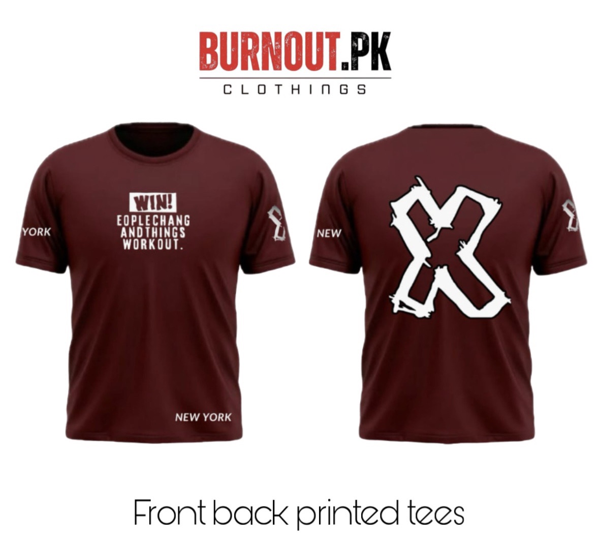 BURNOUT.PK NEW TRENDY SUMMER COLLECTION HALF SLEEVE PRINTED TEES FOR MENS AND WOMENS