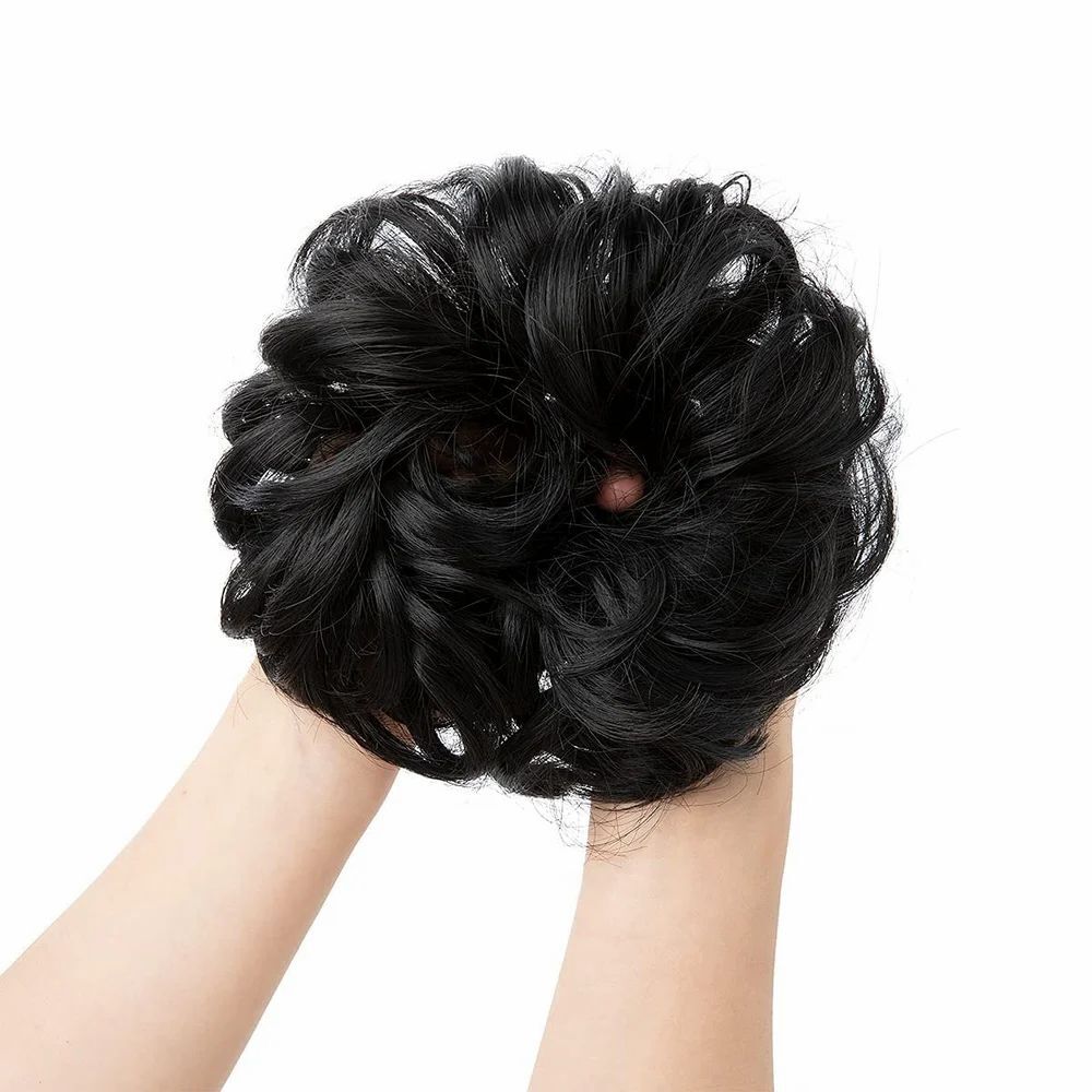 New Arrival Synthetic Bun Jungle Poni Extensions Messy Scrunchies Hair Care Pieces for Women natural Black