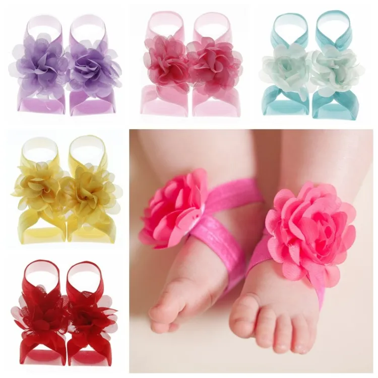Kids Foot Accessories Fashion Baby Girl Pearl Chiffon Foot Flower Jewelry  Shoes Infant Girls Shoes Barefoot Sandals From Mmryimo, $5.49 | DHgate.Com