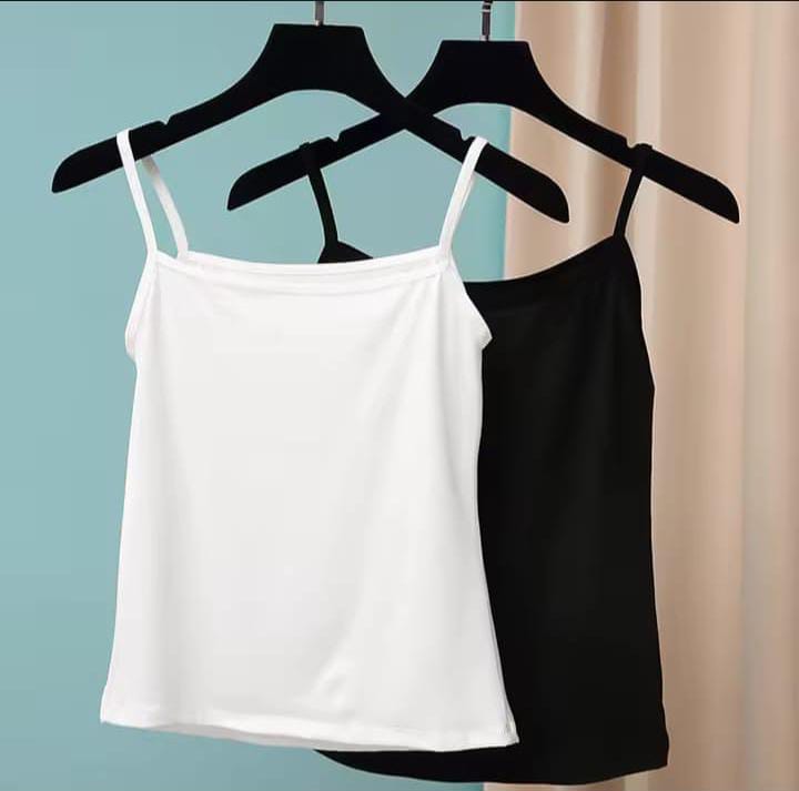 Pack Of 3 Women Summer Camisoles Biddies Stretchable Pure Cotton Tank Tops for Women Girls| Bra Vest for Girls Strap Cotton Multicolor Sleeves Thin Camisole Vest Solid Top
