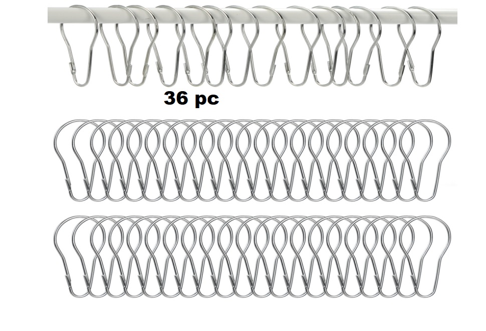 set 12/24/50/100 Shower Curtain Rings Hooks 12 Metal Shower Ring